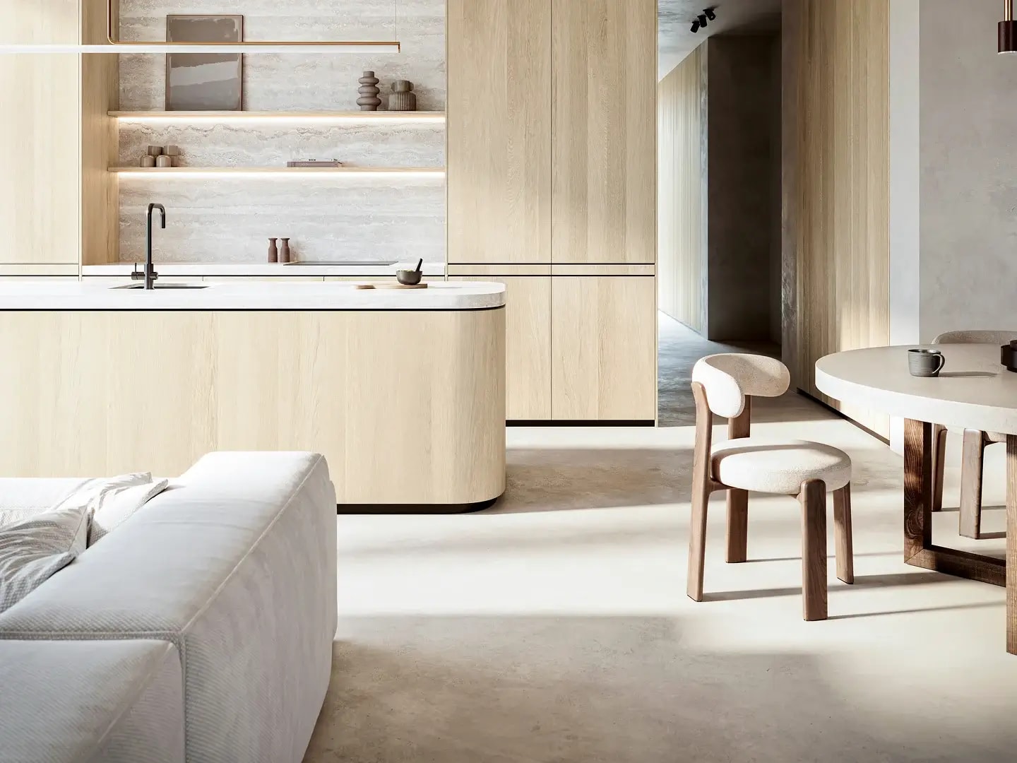 Contemporary home featuring Havwoods' PurePanel Querkus European oak panels.